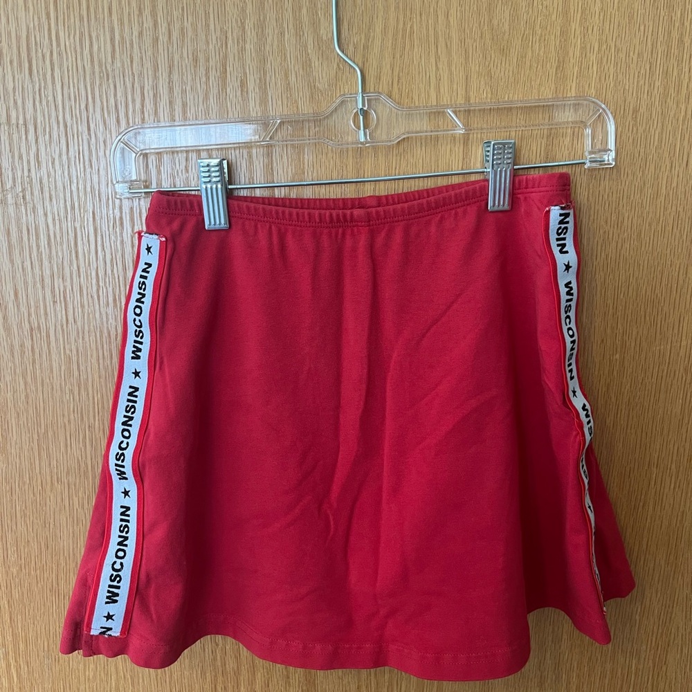 Red Skirt with Wisconsin Side Stripes